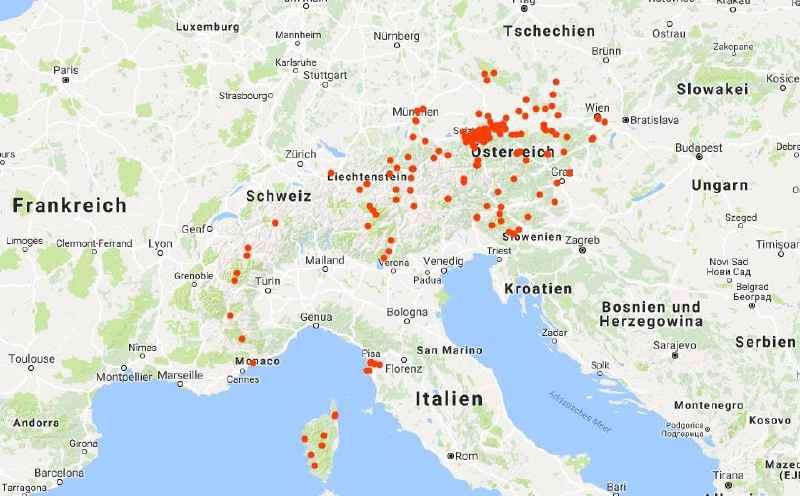 Frankreich - Italien - Schweiz Tour im Überblick