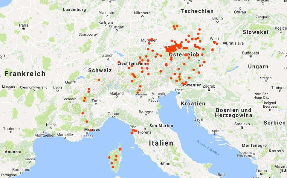 Frankreich - Italien - Schweiz Tour im Überblick
